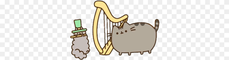 About Cat In Edits And Art Pusheen I Kinda Like You, Musical Instrument, Harp, Smoke Pipe Png Image