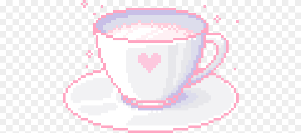 Image About Kawaii In P N G By Wolfeyed Sans Face Pixel Art, Saucer, Cup, Beverage, Coffee Free Png