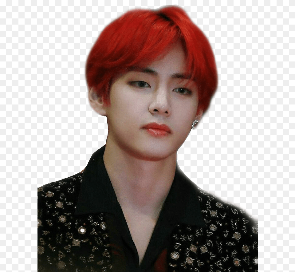 Image About Kpop In Cool Sh I T By Saraah Taehyung Red Hair, Adult, Female, Person, Woman Free Transparent Png