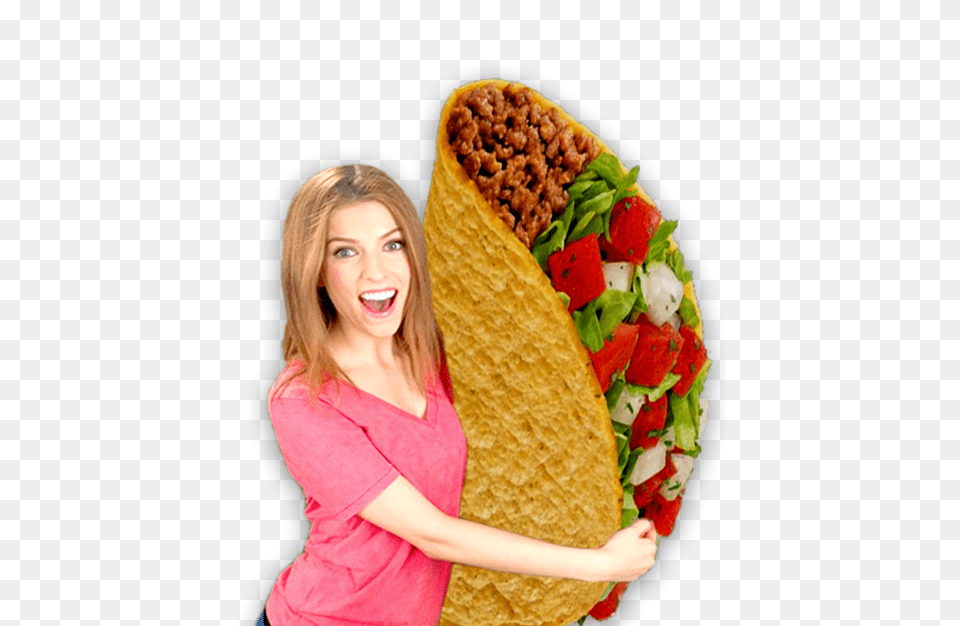 Image Anna Kendrick Taco Bell, Adult, Female, Food, Person Free Png Download