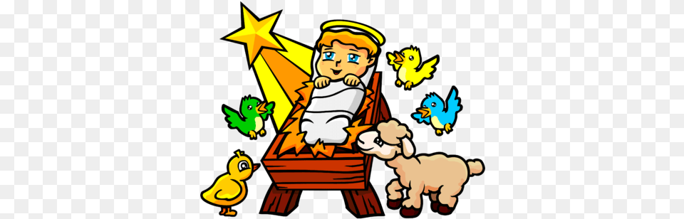 Image Baby Jesus With Birds And Lamb Christartcom Fictional Character, Person, Face, Head, Animal Free Png