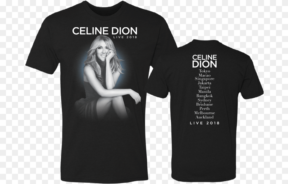 Image De T Shirt Tourne Asie Australie Celine Dion Tour T Shirt, Clothing, T-shirt, Adult, Female Png