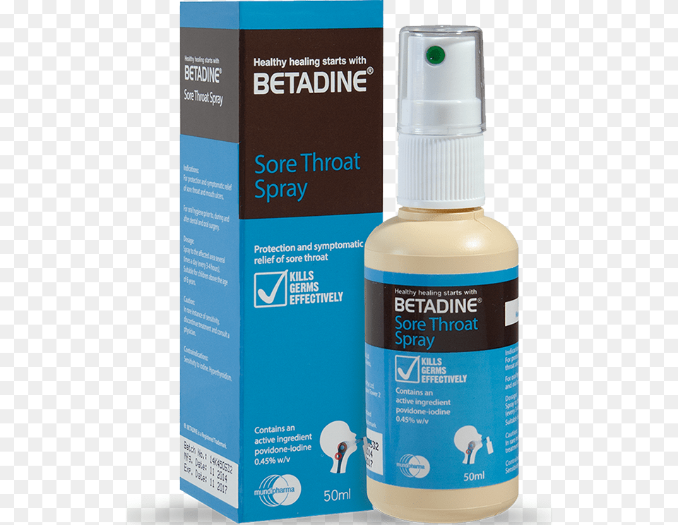 Description Betadine Sore Throat Spray, Bottle, Cosmetics, Perfume Png Image