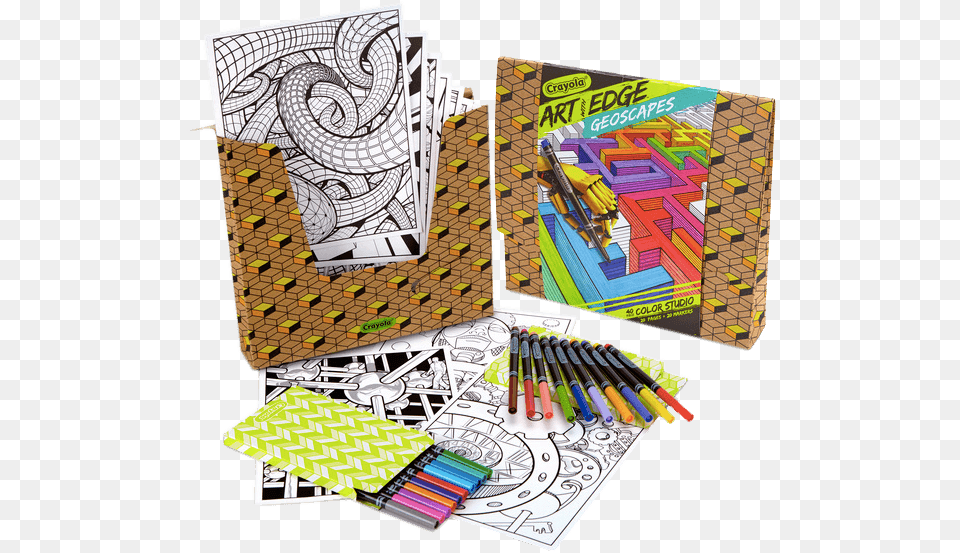 Description Crayola Art With Edge Geoscapes Coloring Book, Publication Png Image