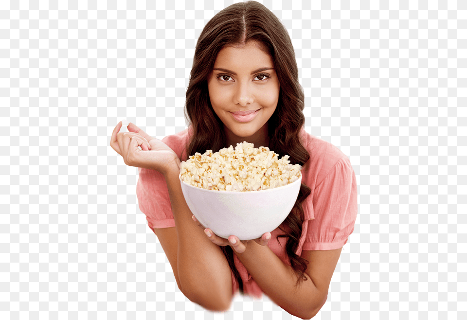 Image Description Popcorn Eating Images, Adult, Female, Person, Woman Free Png Download