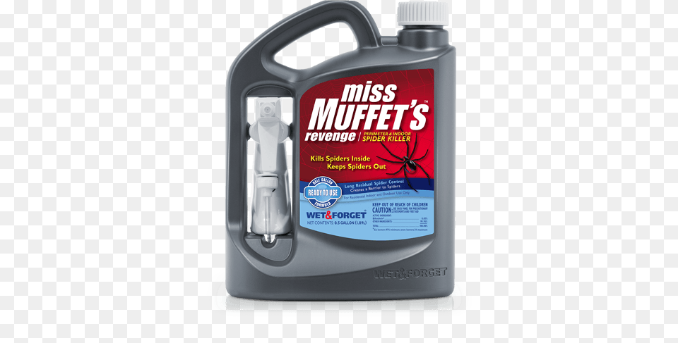Image Description Wet Amp Forget Usa Miss Muffets Revenge Spider Killer, Bottle, Shaker, Cleaning, Person Free Png