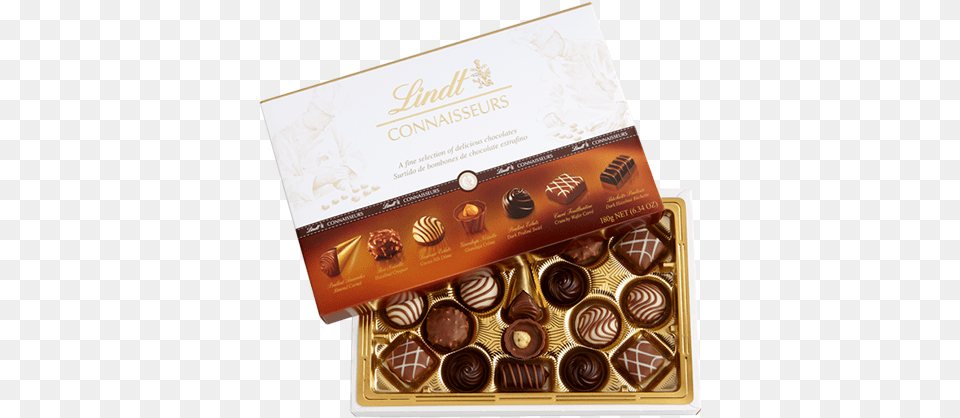 For Connaisseurs Collection From Lindtusa Box Of Lindt Chocolates, Chocolate, Dessert, Food, Business Card Png Image