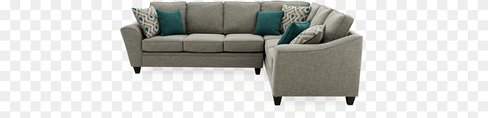Image For Grey Upholstered Sectional Sofa With Decorative Couch, Cushion, Furniture, Home Decor, Architecture Png