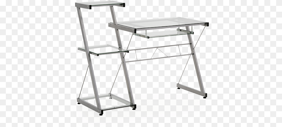 For Metal Computer Desk With Glass Top From Economax Desk, Furniture, Table Png Image