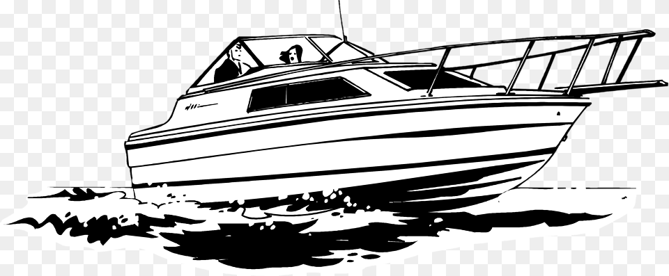 Image Free Stock Boat Engine Clipart Yacht Black And White, Transportation, Vehicle Png