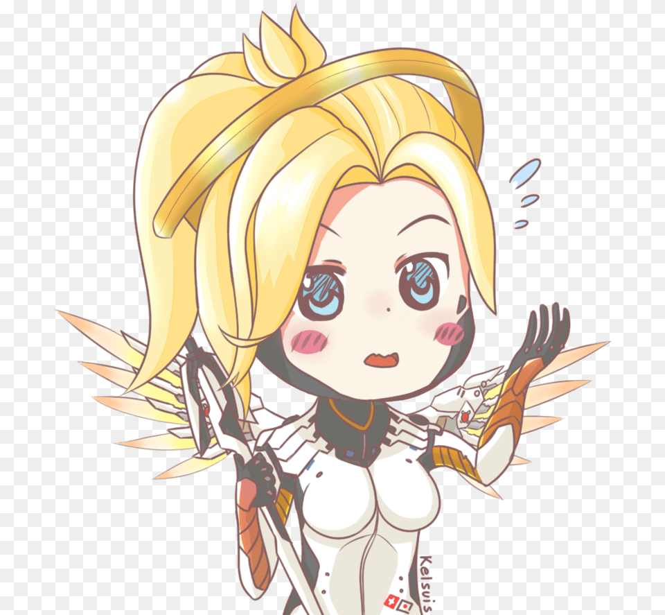 Image Freeuse Collection Of Dva Drawing Mercy Art Transparent, Book, Comics, Publication, Baby Free Png Download