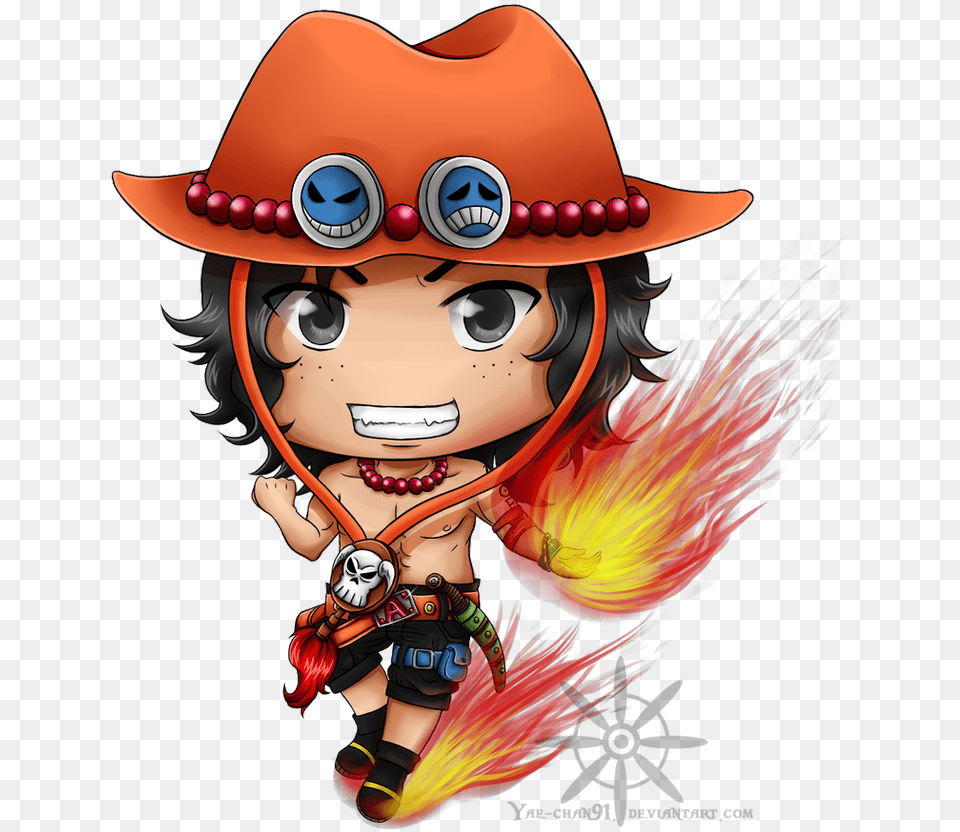 Image Gallery One Piece Chibi Ace Mme One Piece Ace, Clothing, Hat, Adult, Person Free Png Download