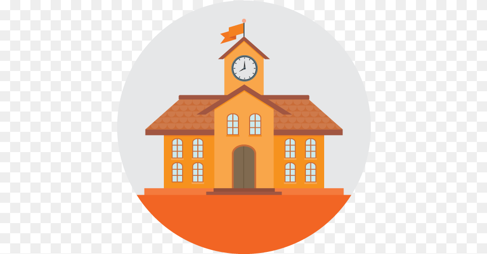 Image Going To School With Parents Cartoon, Architecture, Building, Clock Tower, Tower Free Png