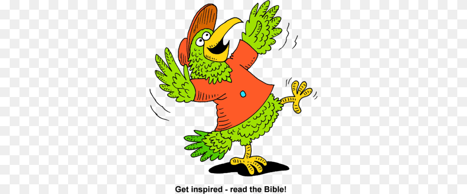 Image Happy Parrot With Wings Spread Wide, Animal, Beak, Bird, Cartoon Free Png Download