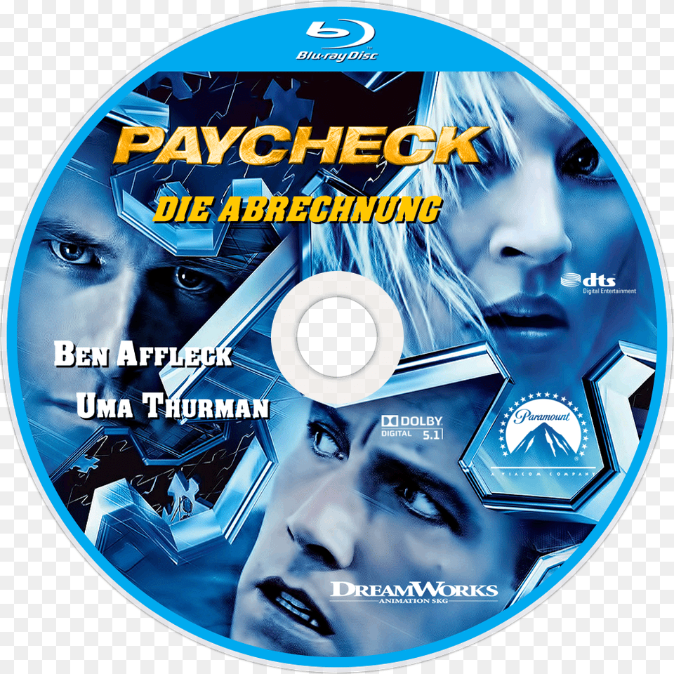 Id Paycheck Blu Ray Label, Disk, Dvd, Person, Face Png Image