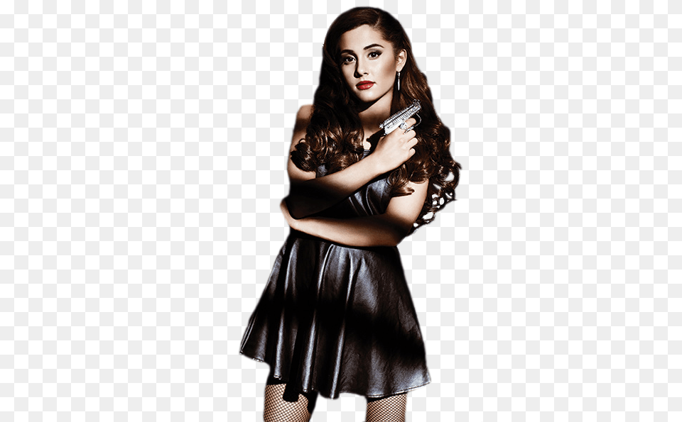 Image In Ariana Grande Collection, Gun, Clothing, Dress, Weapon Free Png