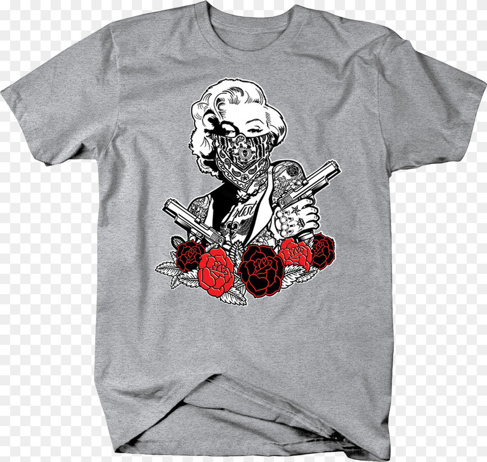 Image Is Loading Marilyn Monroe Guns Red Roses Bandana New Arrival Marilyn Monroe With Guns Custom Foldable, T-shirt, Clothing, Person, Baby Free Transparent Png