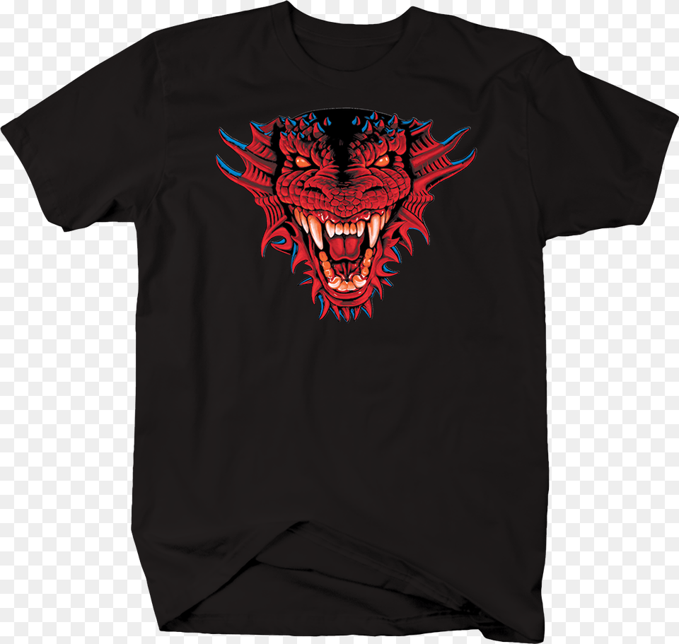 Image Is Loading Red Dragon Mouth Wide Open Scary Horror Ride Catalog Growling Reptile Dragon Horned Monster, Clothing, T-shirt Free Transparent Png