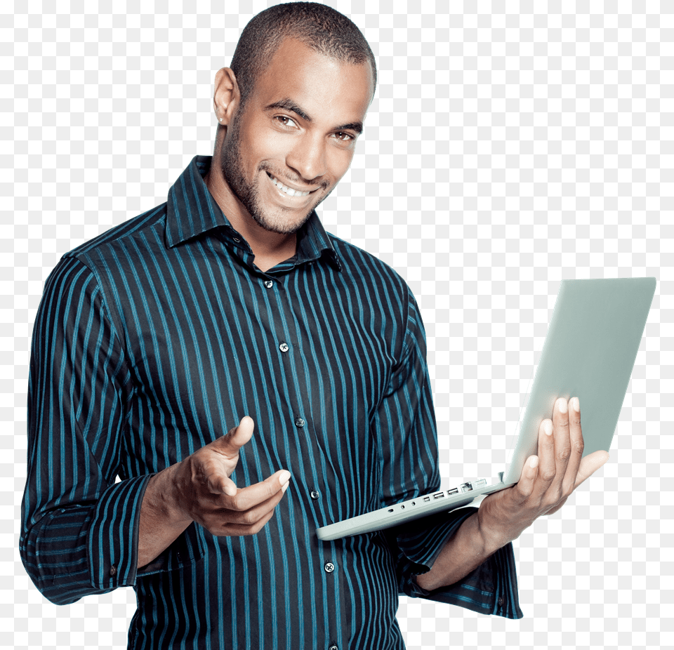 Image Is Not Available Black Man On Computer, Shirt, Clothing, Electronics, Pc Png