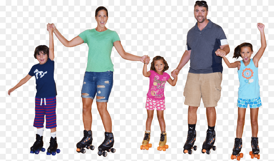 Image Is Not Available Family Are Inline Skating, T-shirt, Clothing, Shorts, Boy Png