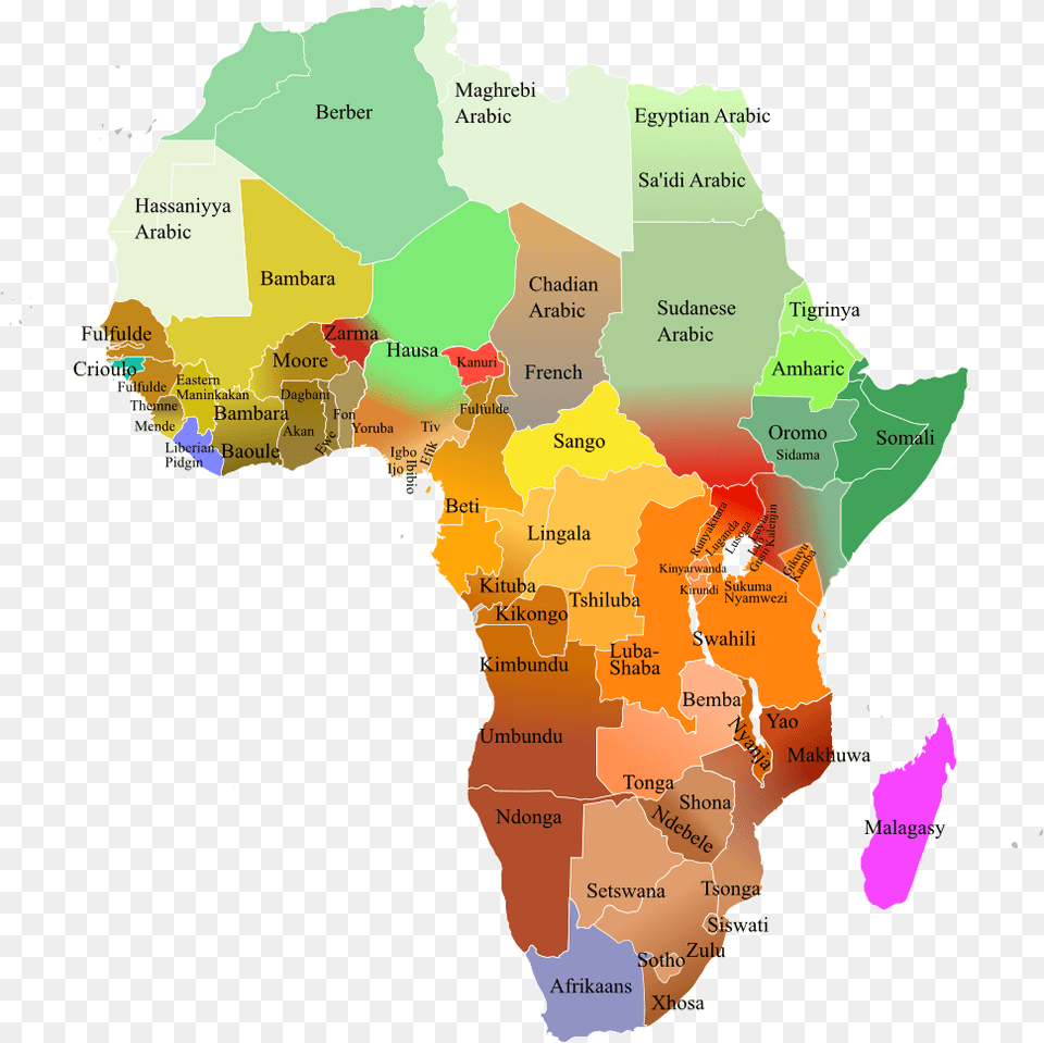 Languages Of Africa Map Seahili, Atlas, Chart, Diagram, Plot Png Image