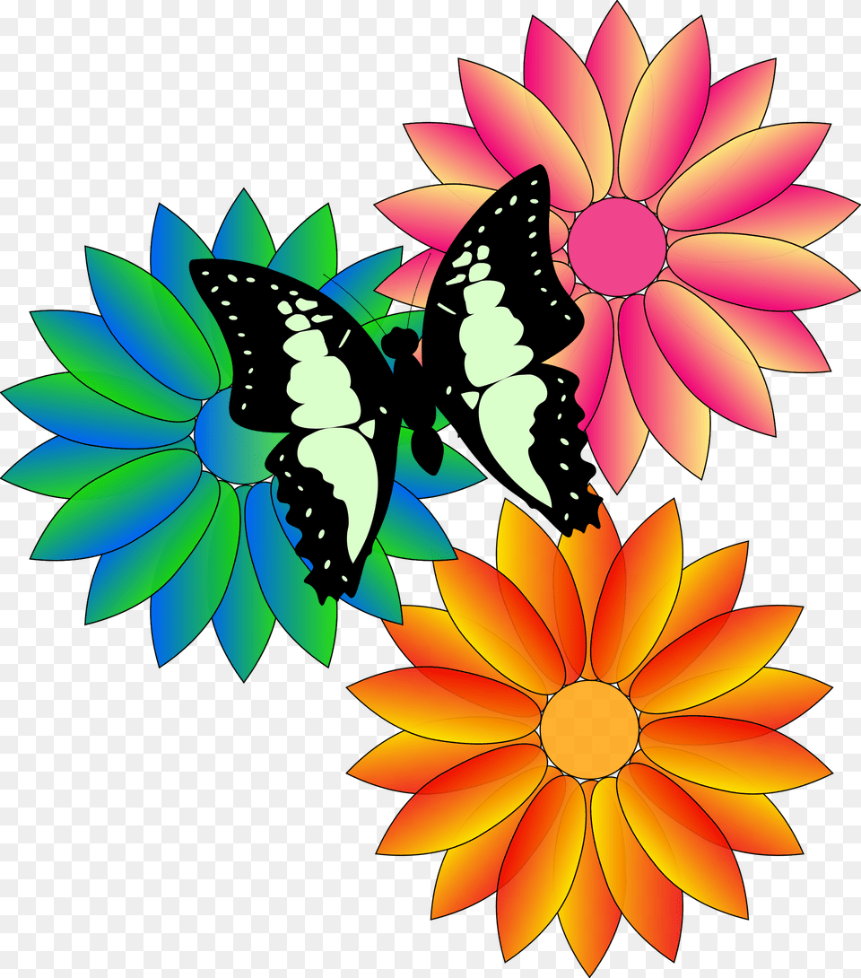 Library Library Butterfly And Icons Animated Butterfly On Flower, Art, Graphics, Dahlia, Plant Png Image