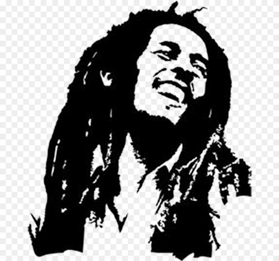 Image Library Stock Bob Marley Wall Decal Bob Marley Drawings Black And White, Stencil, Person, Silhouette, Head Free Png Download