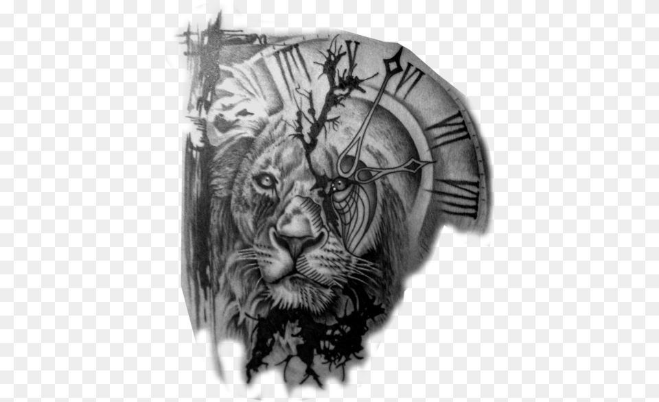 Image Lion Tattoo, Person, Skin, Animal, Mammal Free Png Download