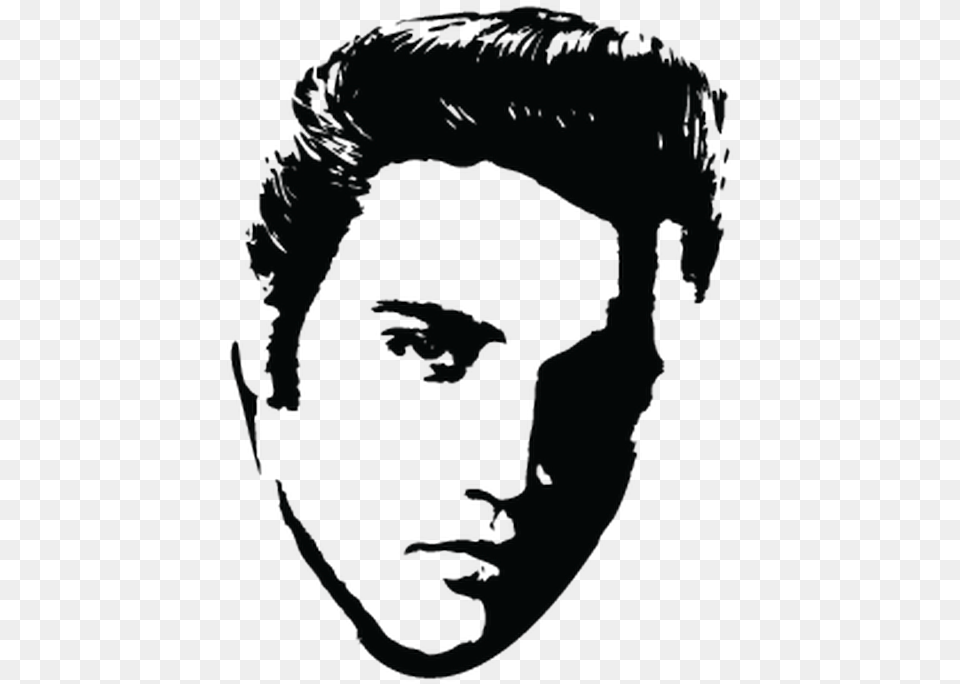 Image Mural Wall Decal Sticker Wallpaper Elvis Presley, Photography, Stencil, Face, Head Free Png Download