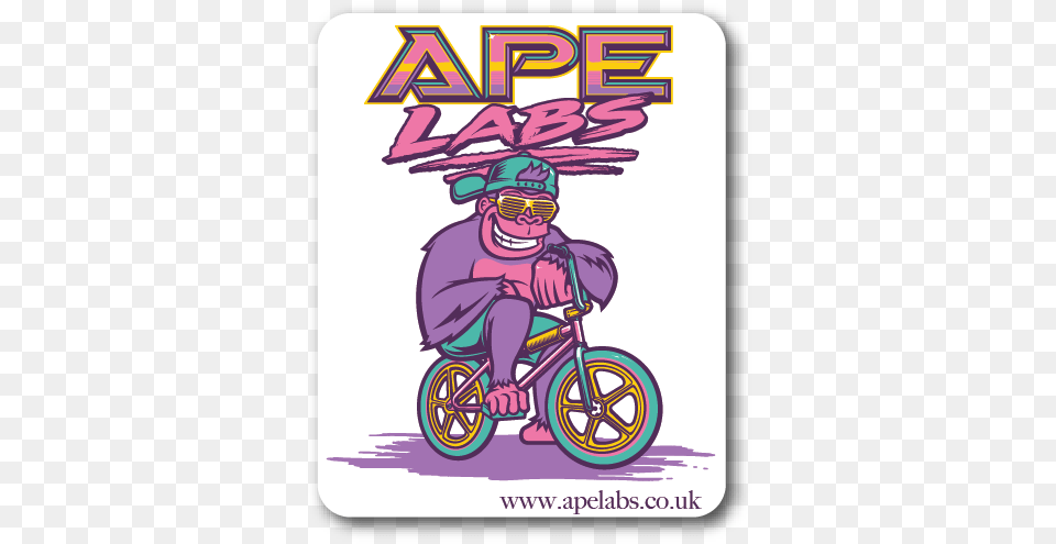 Image Of Apelabs Sticker Cartoon, Purple, Wheel, Machine, Book Free Png