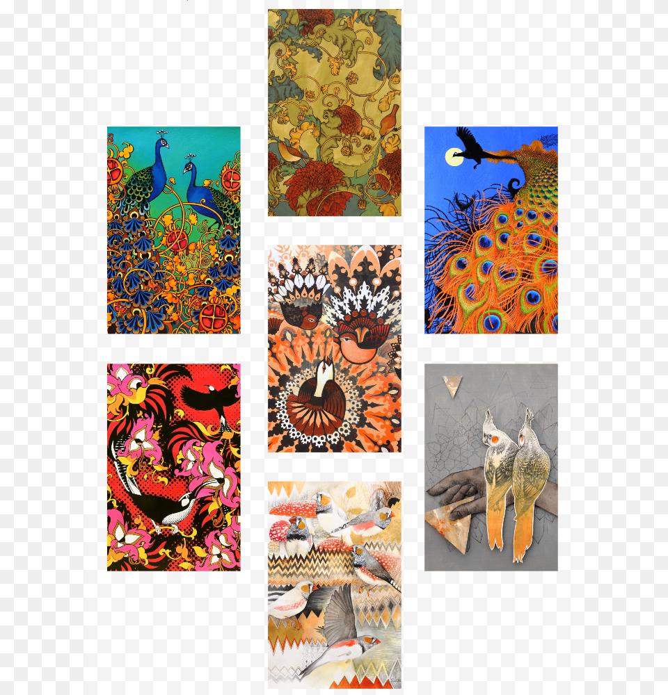 Image Of Arty Blank Card Pack Of, Art, Collage, Animal, Bird Free Png Download