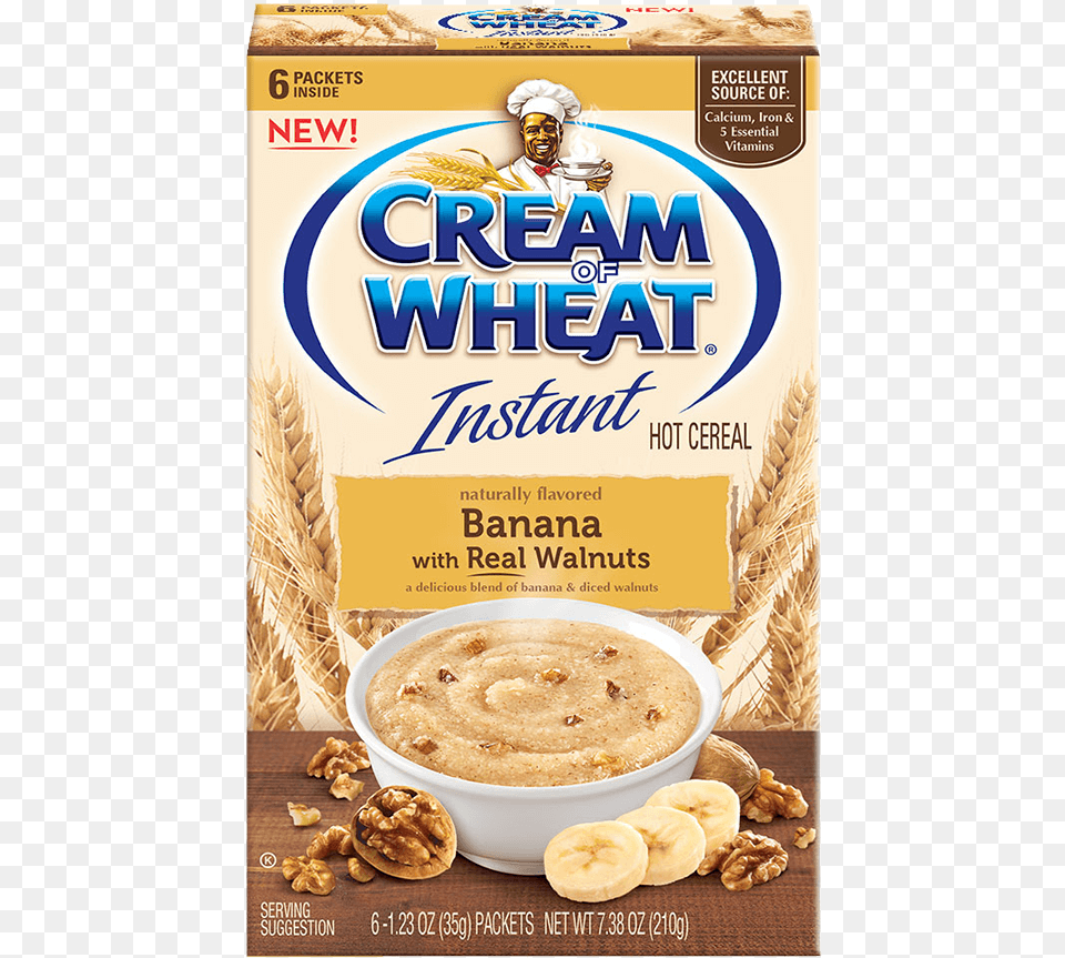 Image Of Banana Walnut Cream Of Wheat Cereal, Vegetable, Produce, Plant, Food Png