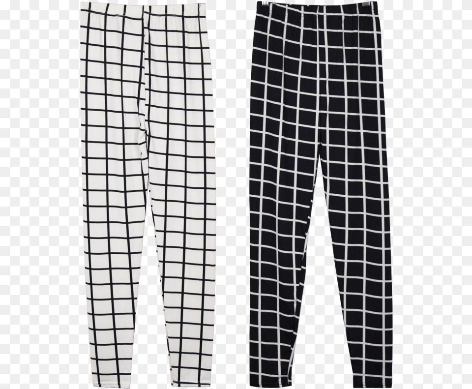 Of Black Amp White Grid Leggings, Clothing, Pants, Pajamas Png Image