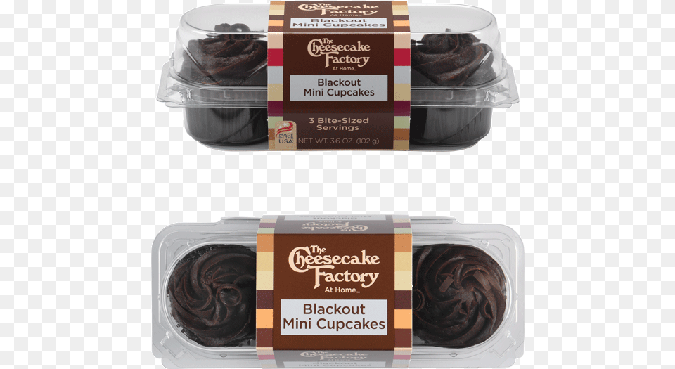 Image Of Blackout Mini Cupcake 3 Pack From The Side Cheesecake Factory Vanilla Bean Cupcake, Cocoa, Dessert, Food, Chocolate Free Transparent Png