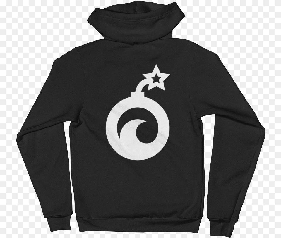 Image Of Bomb Logo Black Hoodie Hoodie, Clothing, Knitwear, Sweater, Sweatshirt Free Png Download