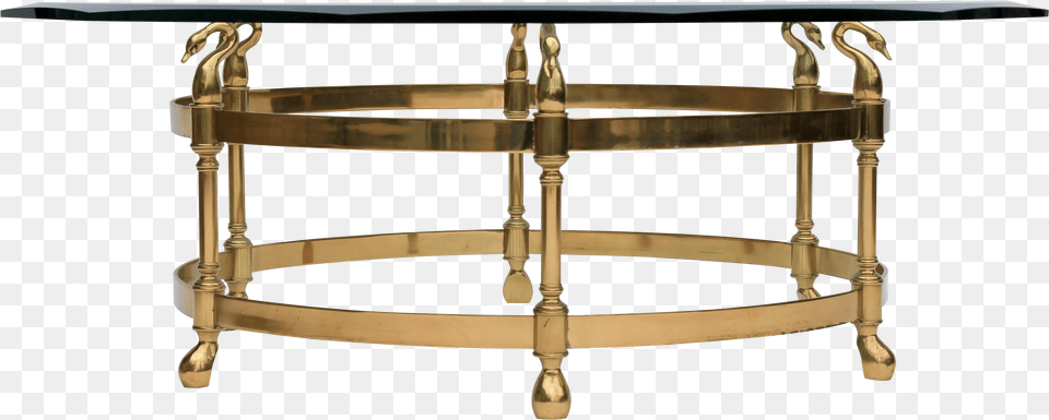 Image Of Brass Amp Glass Coffee Table With Swan Heads Brass And Glass Coffee Table, Crib, Furniture, Infant Bed, Coffee Table Free Transparent Png