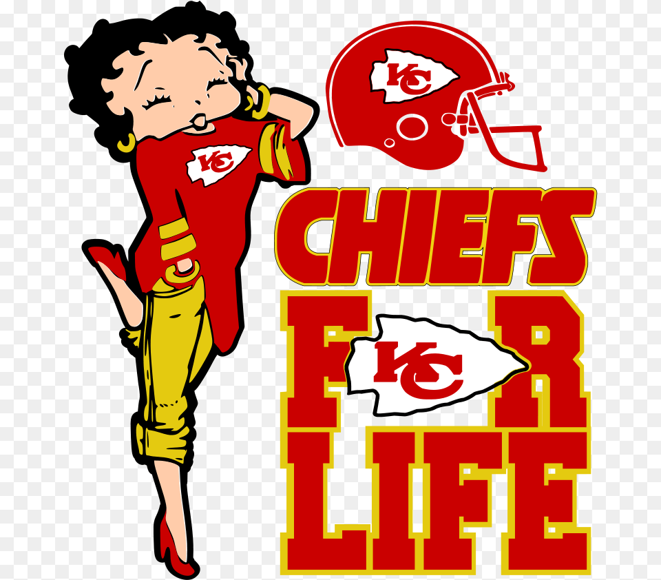 Image Of Chiefs For Life Betty Svg Kansas City Chiefs, Person, Helmet, Face, Head Png