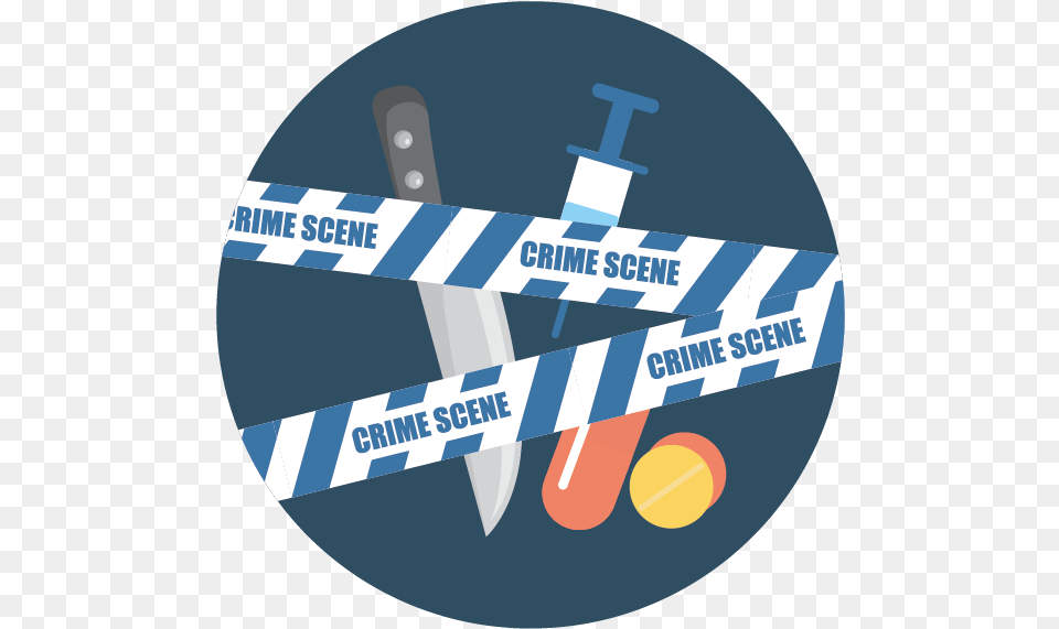Image Of Crime Scene Tape A Knife And Drugs Crime Scene, Clapperboard Free Png Download