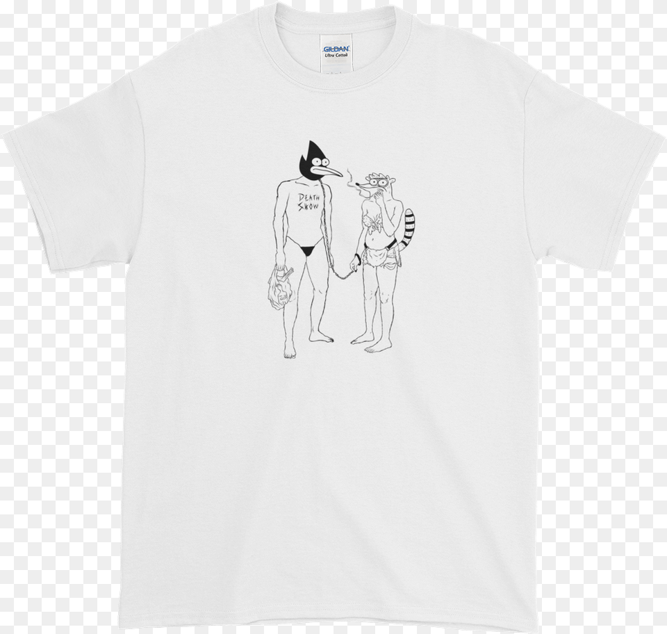 Image Of Death Grips X Regular Show Parody Sketch, Clothing, T-shirt, Person, Footwear Free Png