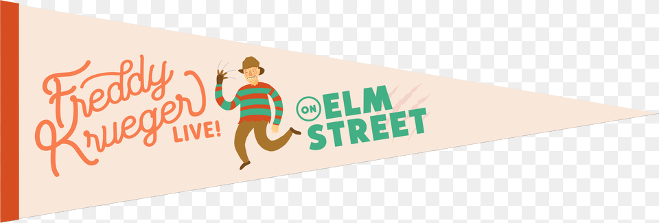 Image Of Elm Street Felt Pennant Banner, Clothing, Hat, Triangle, Baby Free Transparent Png