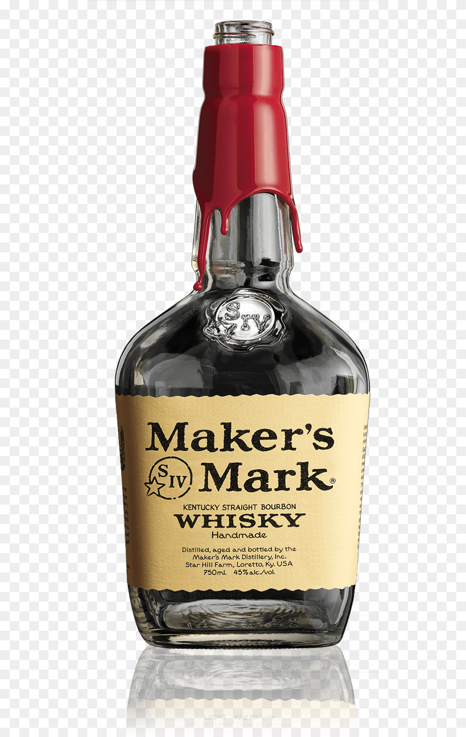 Image Of Empty Maker S Mark Bottle Bourbon Whisky Makers Mark, Alcohol, Beverage, Liquor, Beer Free Transparent Png