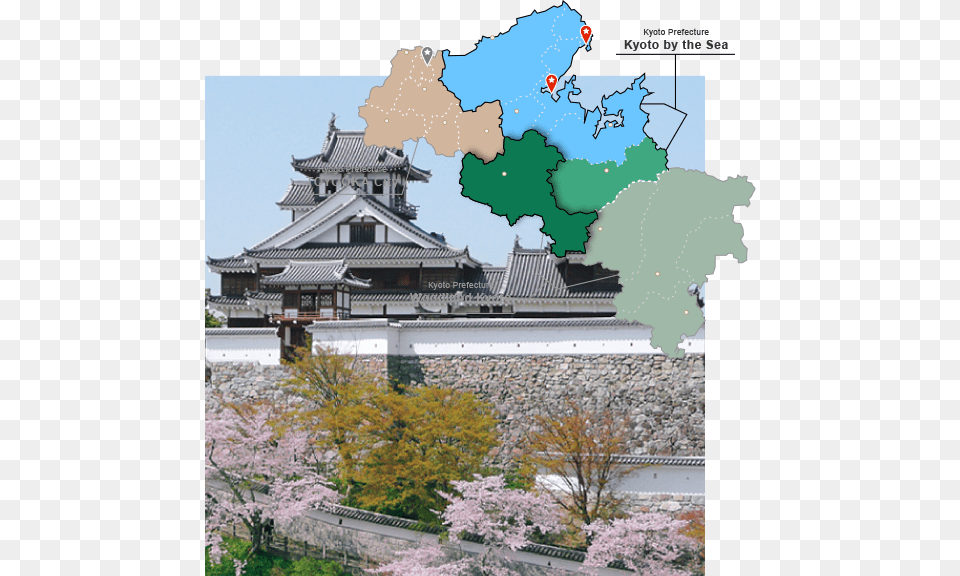 Image Of Fukuchiyama Castle And Map Akechi Mitsuhide Castle, Architecture, Building, Flower, Plant Png