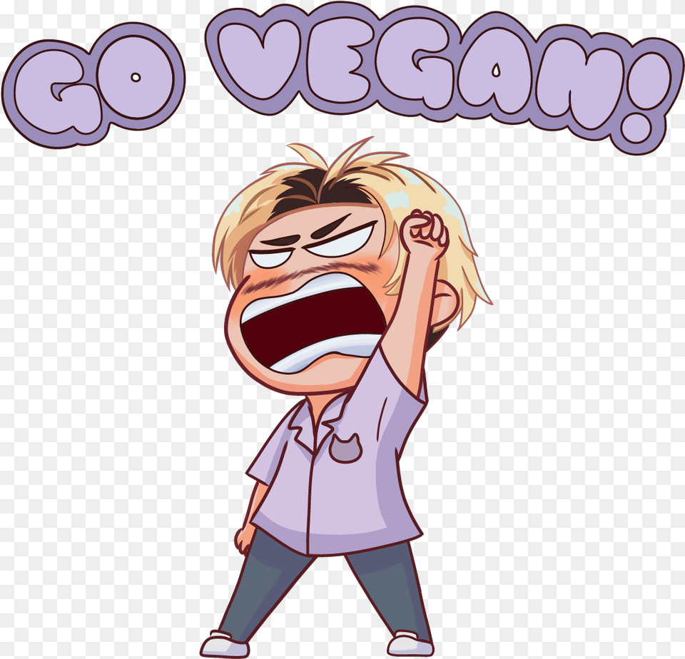 Image Of Go Vegan Unisex Long Sleeve, Book, Comics, Publication, Adult Png