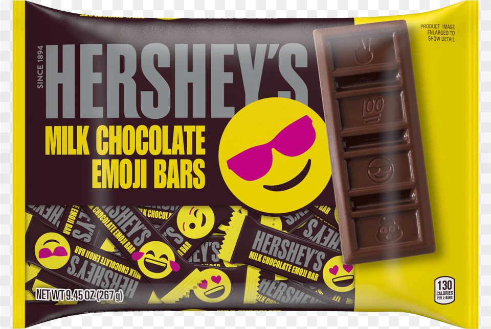 Image Of Hershey S Milk Chocolate Emoji Bars Snack Chocolate Bar, Cutlery, Text, Number, Symbol Free Png Download