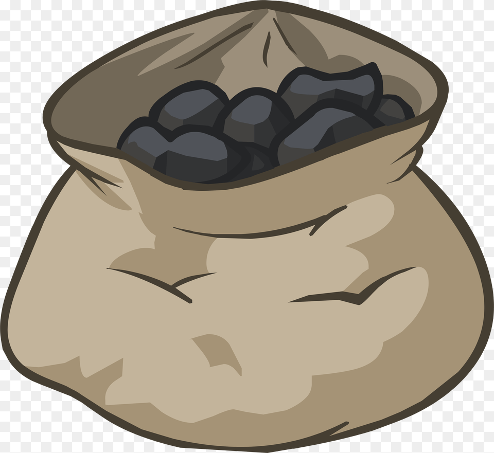 Image Of Icon Club Penguin Wiki Sack Of Coal Cartoon, Bag, Berry, Blueberry, Food Png