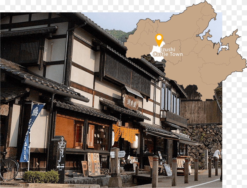 Image Of Izushi Castle Town And Map House, Neighborhood, Street, Road, Cafe Free Png