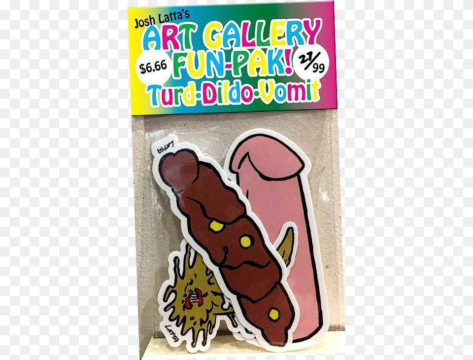 Image Of Josh Latta S Art Gallery Fun Pak Stickers Cartoon, Sticker, Food, Sweets Free Png Download