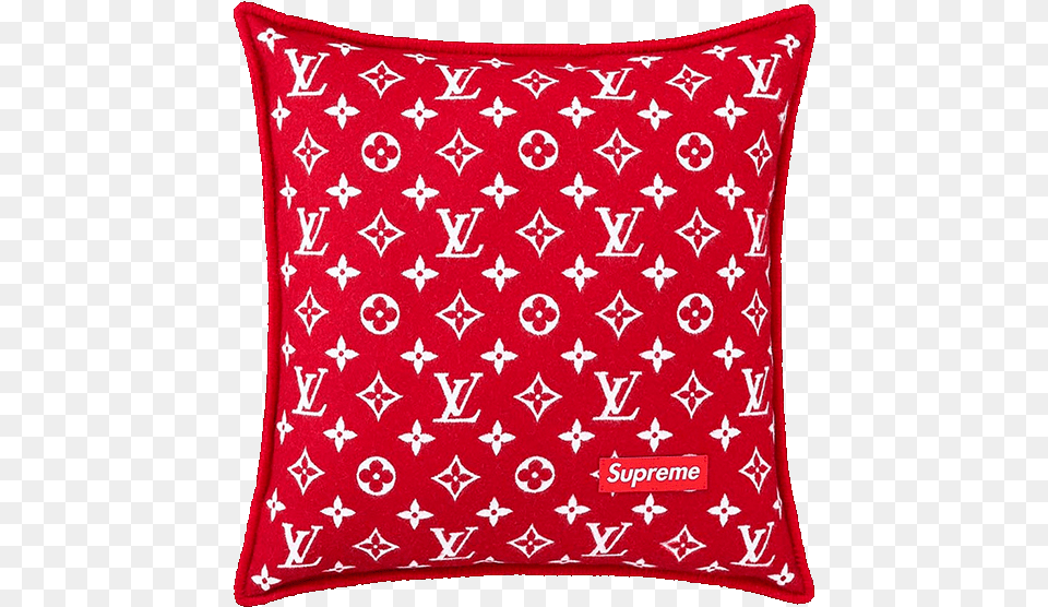 Image Of Louis Vuittonsupreme Cushion Red Louis Vuitton Pillow, Home Decor, Accessories, Clothing, Skirt Free Png