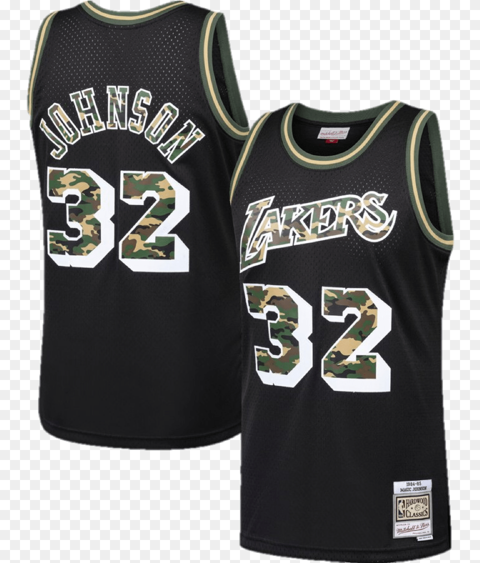 Image Of Magic Johnson Los Angeles Lakers Jersey Tim Duncan San Antonio Jersey, Clothing, Shirt, Person Free Png
