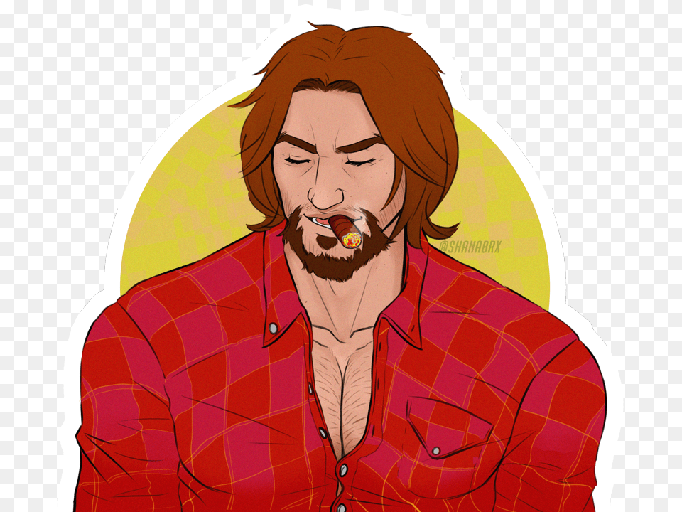 Image Of Mccree Diecut Stickers Sticker, Adult, Male, Man, Person Free Png Download